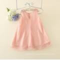 Appliqued Mädchen ein Stück Kleid Baby Mädchen Charming $ 5 rosa Sommer Baumwolle Sleeveless Floral Casual Mädchen Kleid Baby On-sale